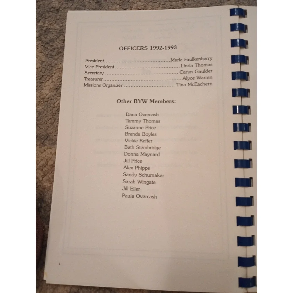 Newell Baptist Church Cookbook Charlotte, NC 1993 Spiral Vintage North‎ Carolina